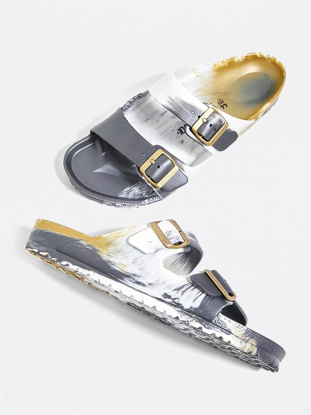 Birkenstock Arizona EVA Gold Marble Waterproof Sandals Size 41 Gray Casual